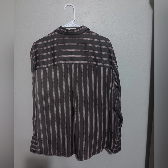 Free People Black and Pink Casual Button Down Shirt - Picture 2 of 10